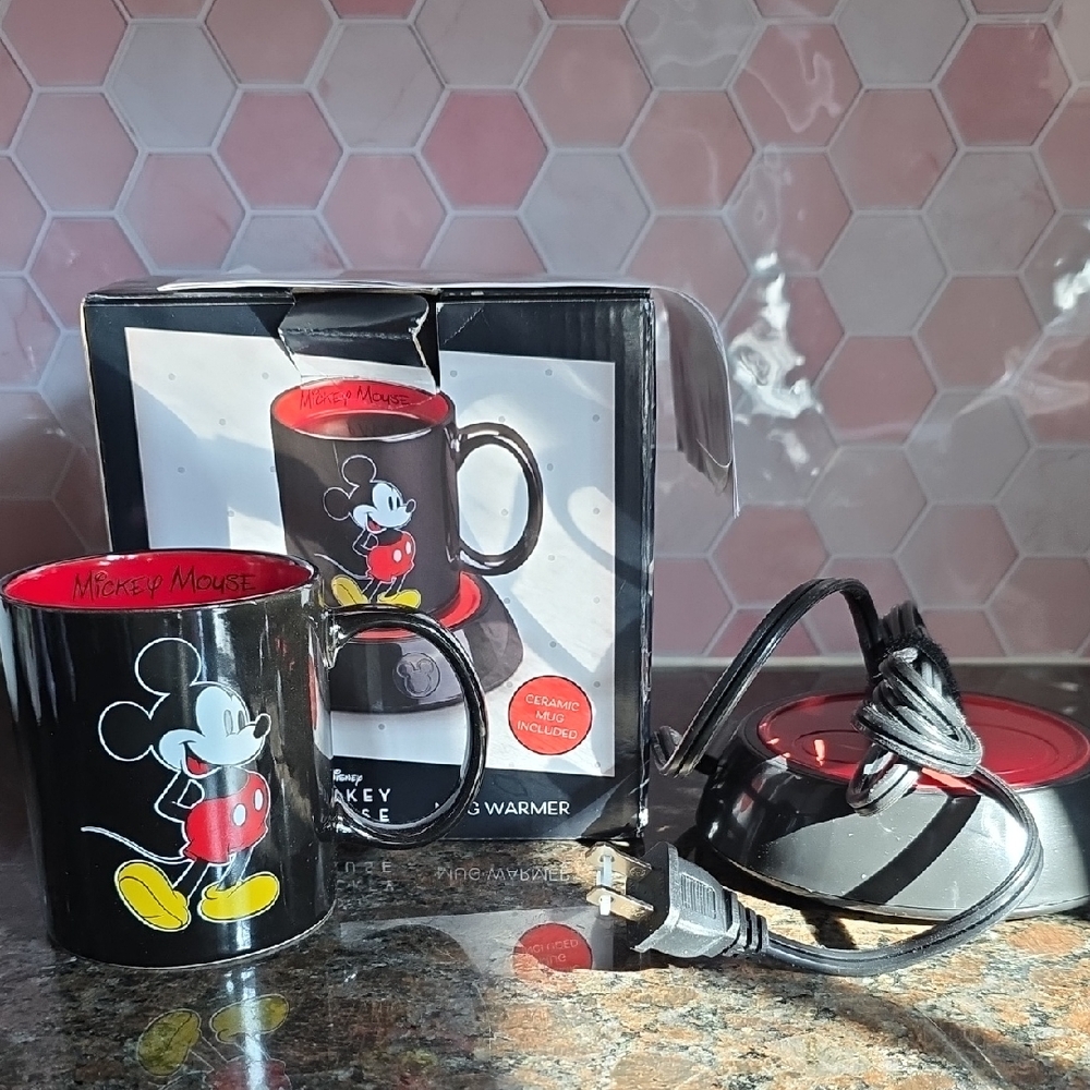 Disney Mickey Mouse Black and Red Mug with Warmer